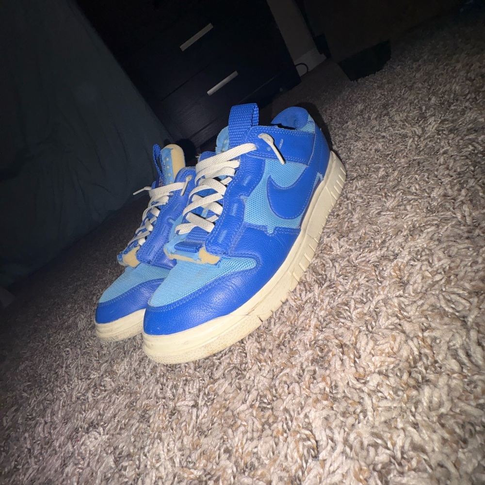 Blue and Cream Nike Men's Sneakers